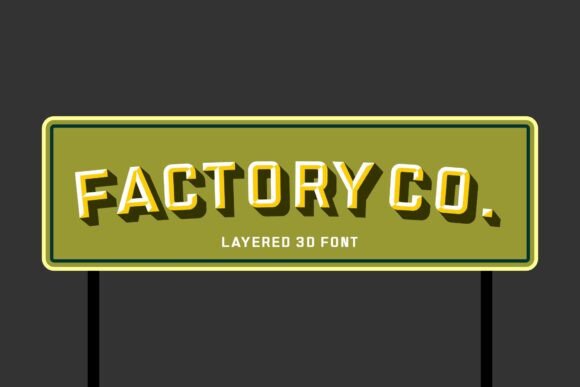 Factory Font: Bold 3D Display for Branding